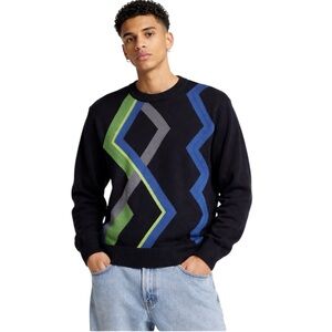 Vintage Tosani Sweater Canada Geometric Knit Cotton 90s Retro Textured Zigzag